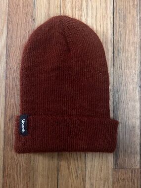 Infant Slouch Ribbed Beanie in Rust